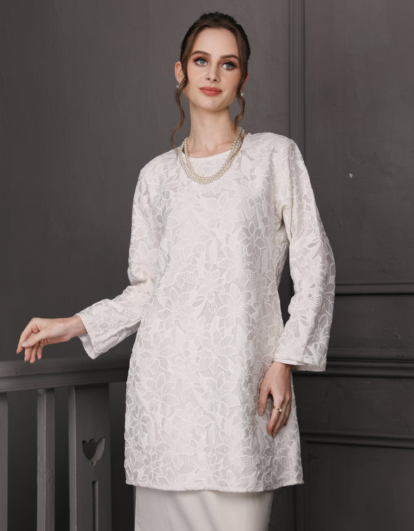 BAJU KURUNG PAHANG MODEN GIANNA (OFF WHITE)